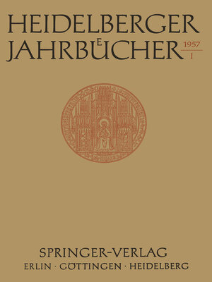 cover image of Heidelberger Jahrbücher